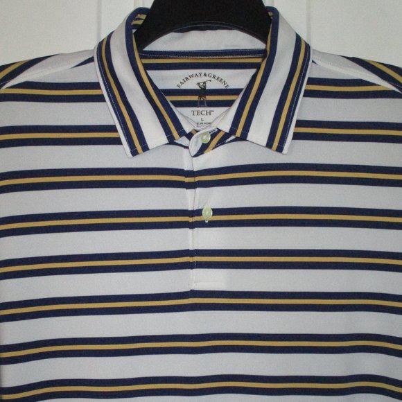 Fairway & Greene Shirts Fairway Greene Tech Mens Ss Blue Yellow
